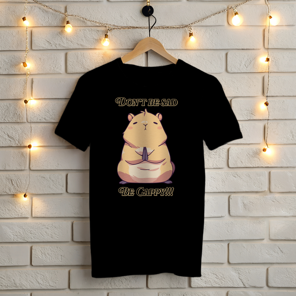 🐹 Don't Be Sad, Be Cappy!!! Capybara Meditation T-Shirt 🧘
