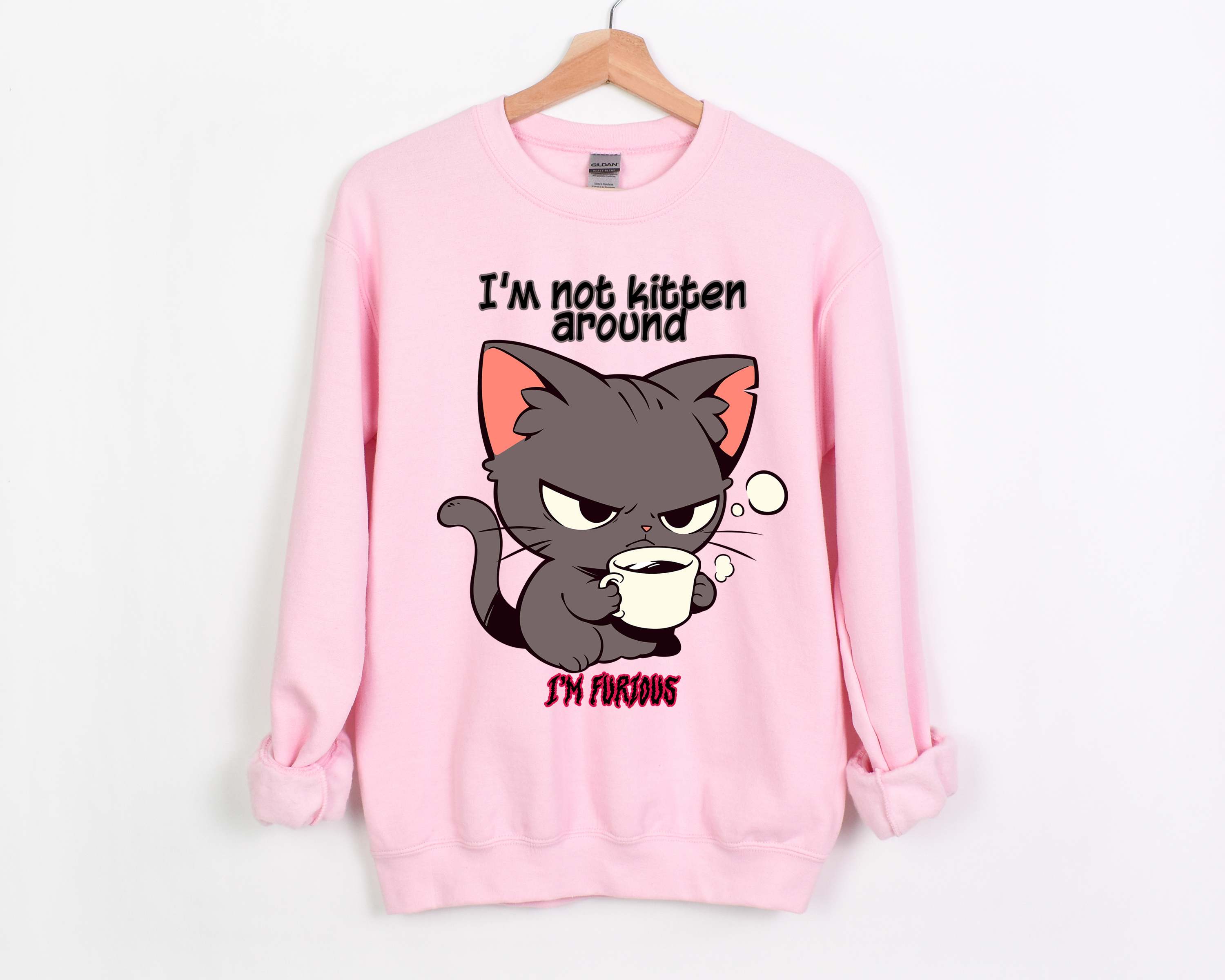 ☕ I'm Not Kitten Around - I'm Furious! Grumpy Cat 😠 Crewneck Sweatshirt