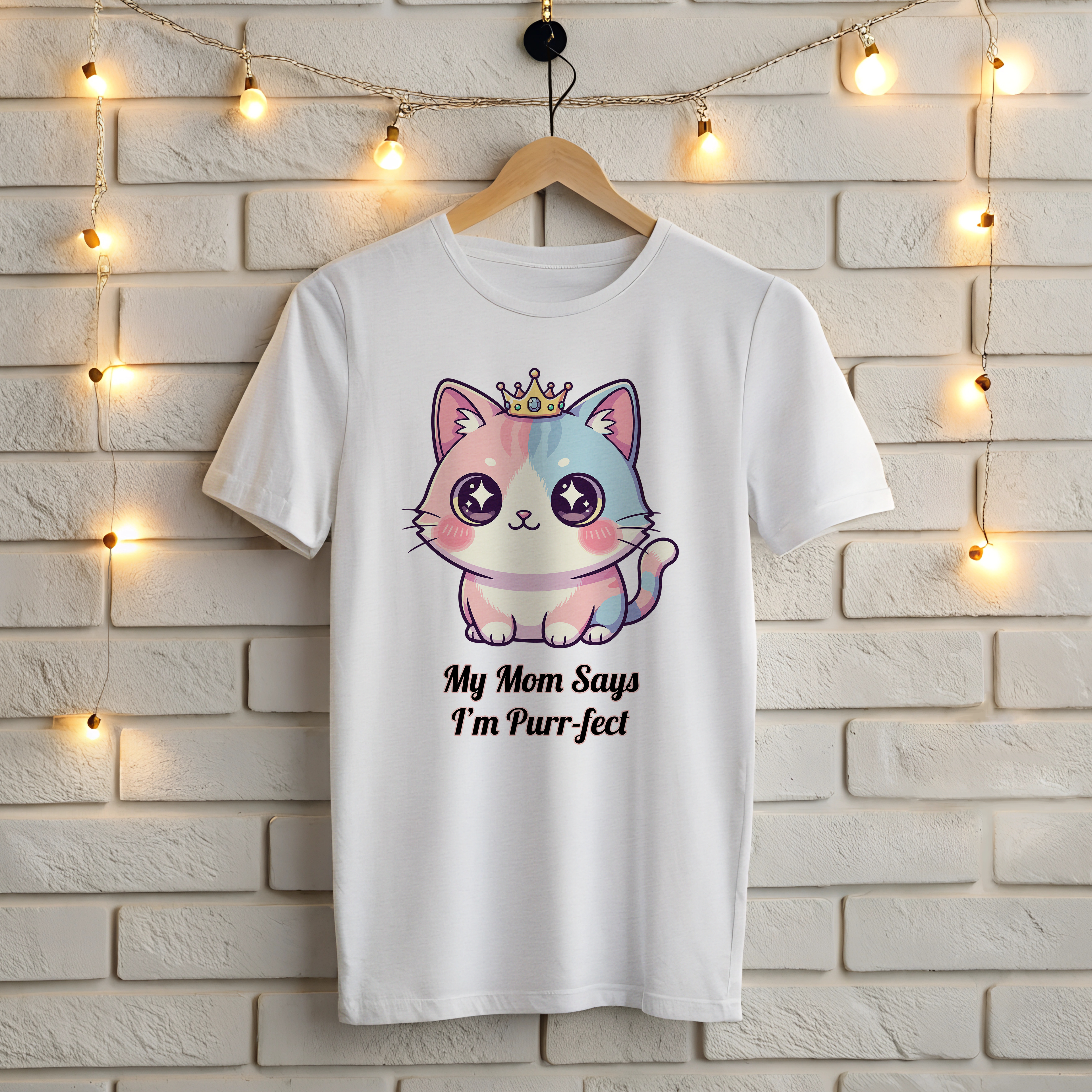 😻My Mom Says I'm Purr-fect T-Shirt - Cute Black Cat 😼 Style 3