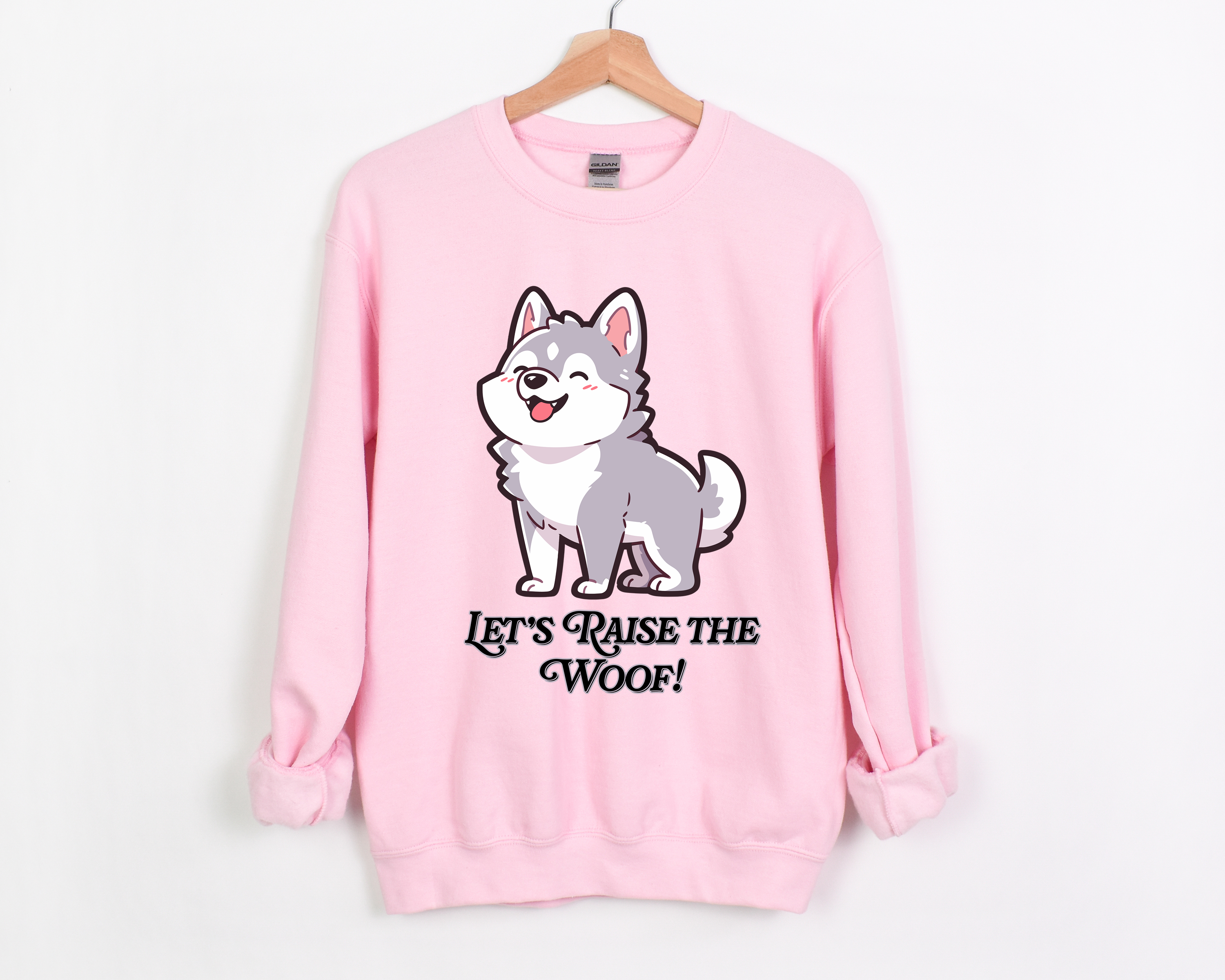 🎉 Let's Raise The Woof! Adorable Husky Party 🥳 Crewneck Sweatshirt