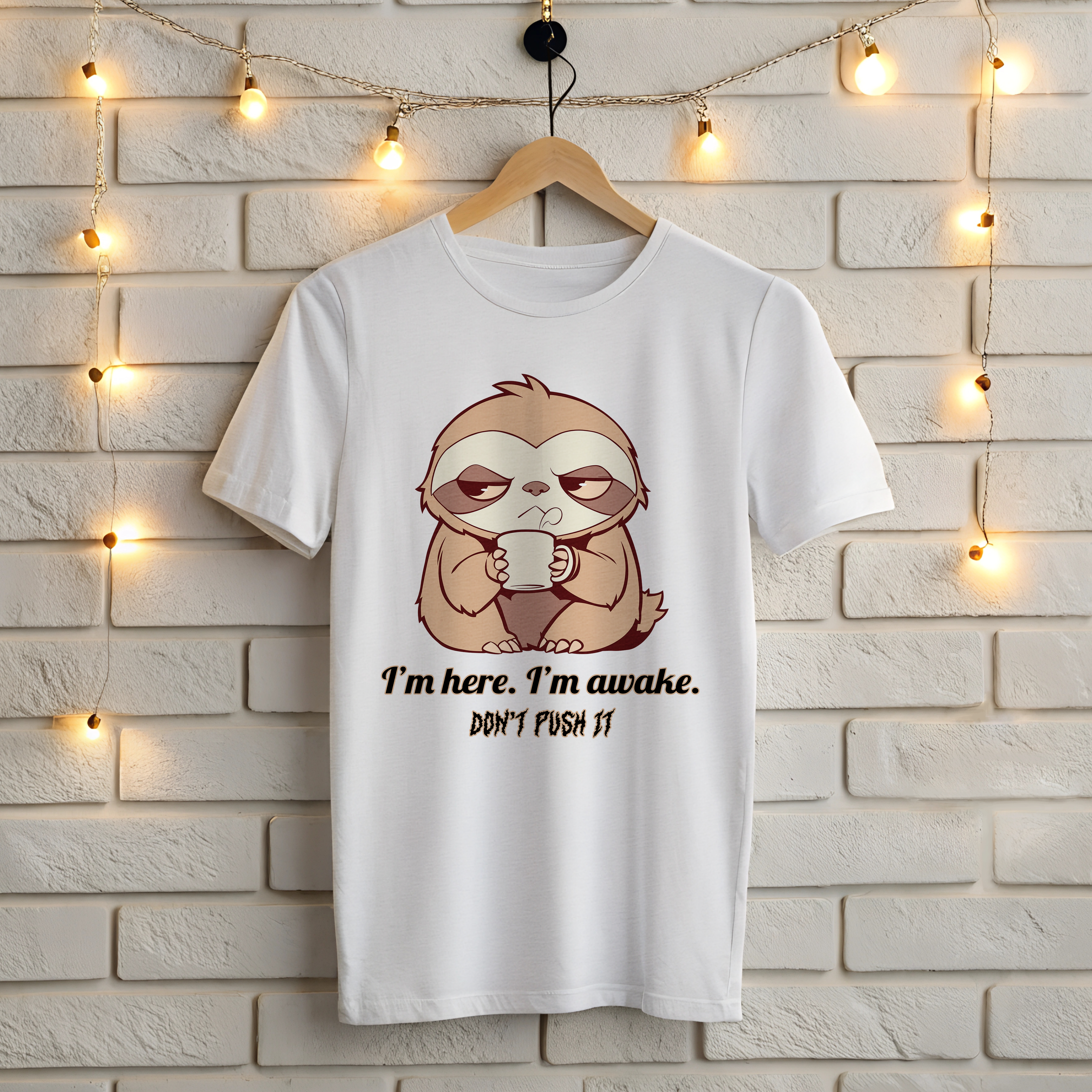 😴 I'm Here. I'm Awake. Don't Push It - Grumpy Sloth T-Shirt ☕