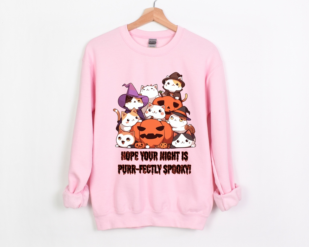🐾 Purr-fectly Spooky Night 🎃 Crewneck Sweatshirt